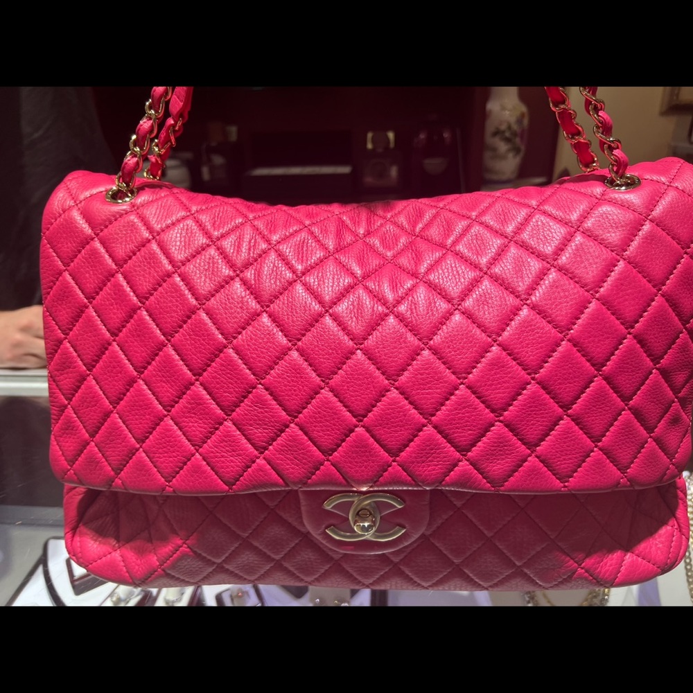 CHANEL Calfskin Quilted XXL Travel flap Bag